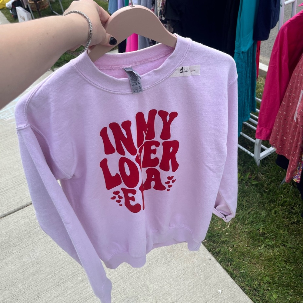 Hybrid Apparel Pink Kids Sweatshirt with Red Print - Picture 2 of 4